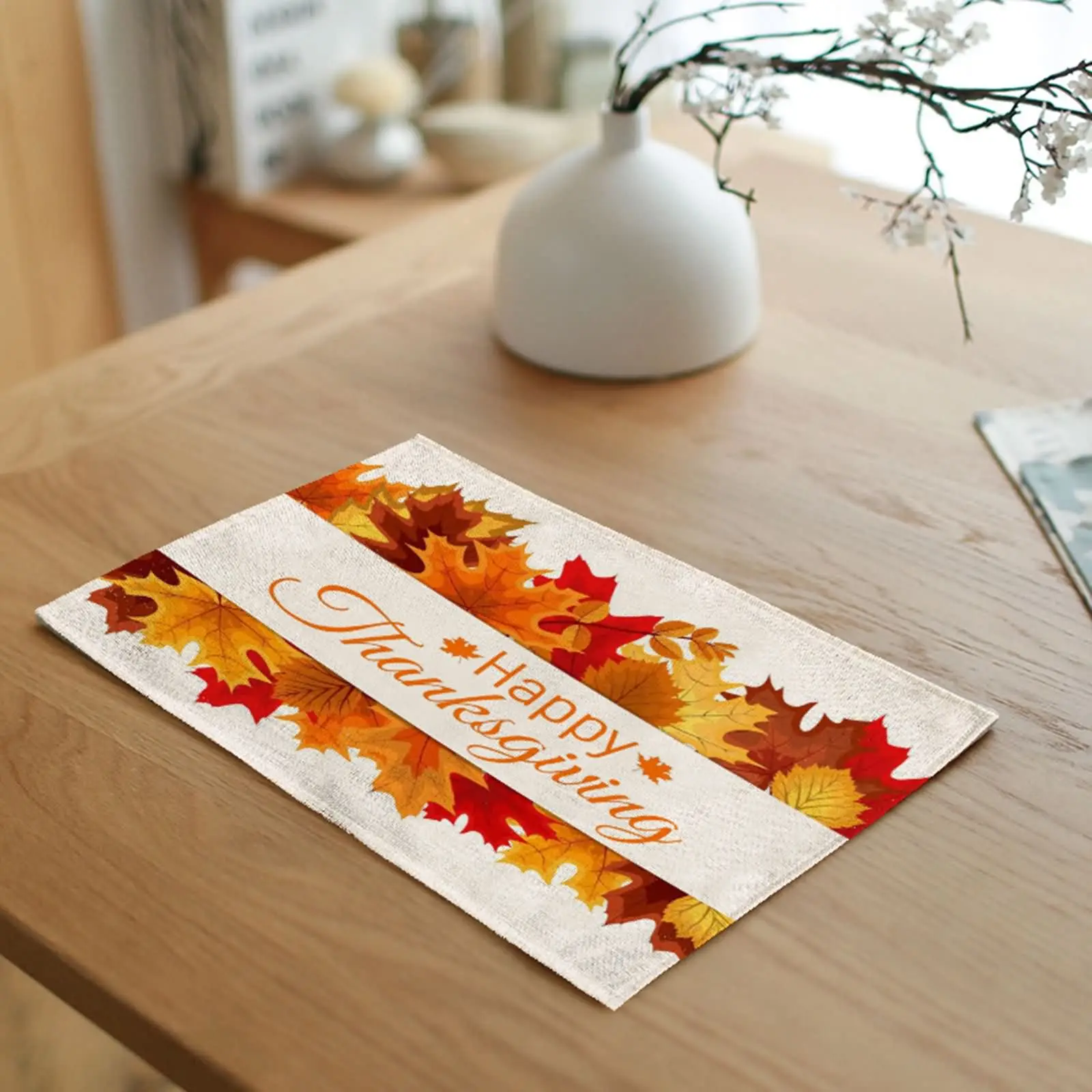 

Сезонные детские столовые приборы можно стирать в стиральной машине, декоративный обеденный стол, оранжевые квадратные кухонные салфетки, ...