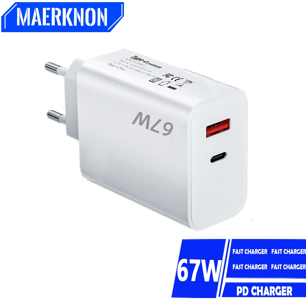 

67W GaN USB PD Type C Chargers Fast Charging Charger For Xiaomi iPhone 14 13 Pro Max Samsung S23 Ultra Quick Charger 4.0 Adapter