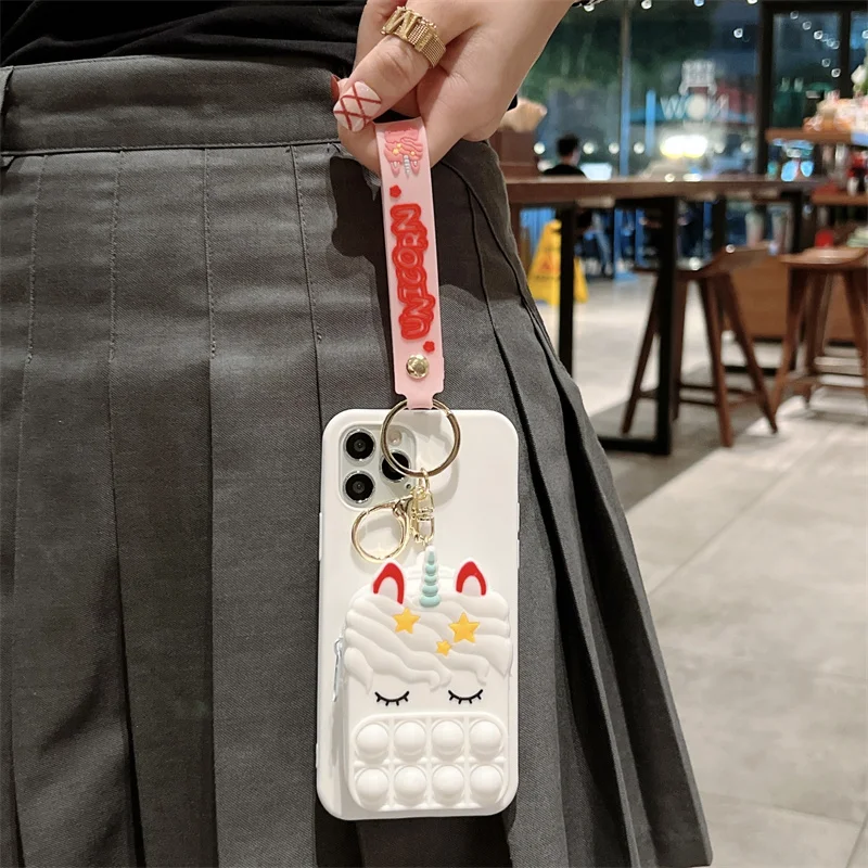 Мультяшный чехол-кошелек с пузырьками и лошадью чехол для Huawei Mate 40 30 20 10 9 Y5P Y5 2018 Y3