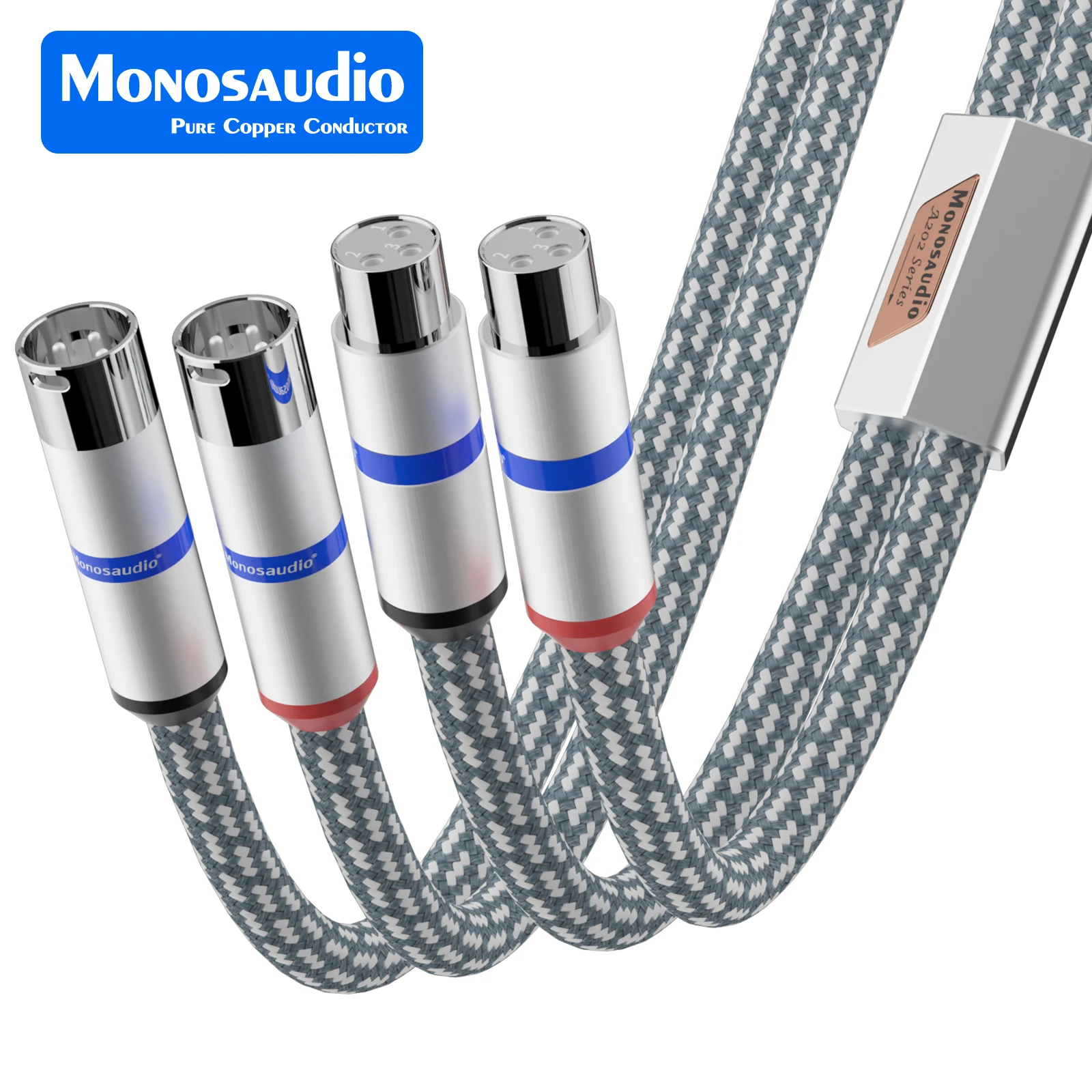 Сбалансированный соединительный кабель XLR Monosaudio A202X6R с родиевым покрытием XMF706R