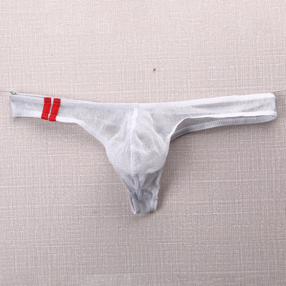 

Men Thong Jockstrap Sexy Sheer Underwear Lingerie Low Rise Mesh Briefs Mesh U-Bulge Underpants Summer Cool Pantie