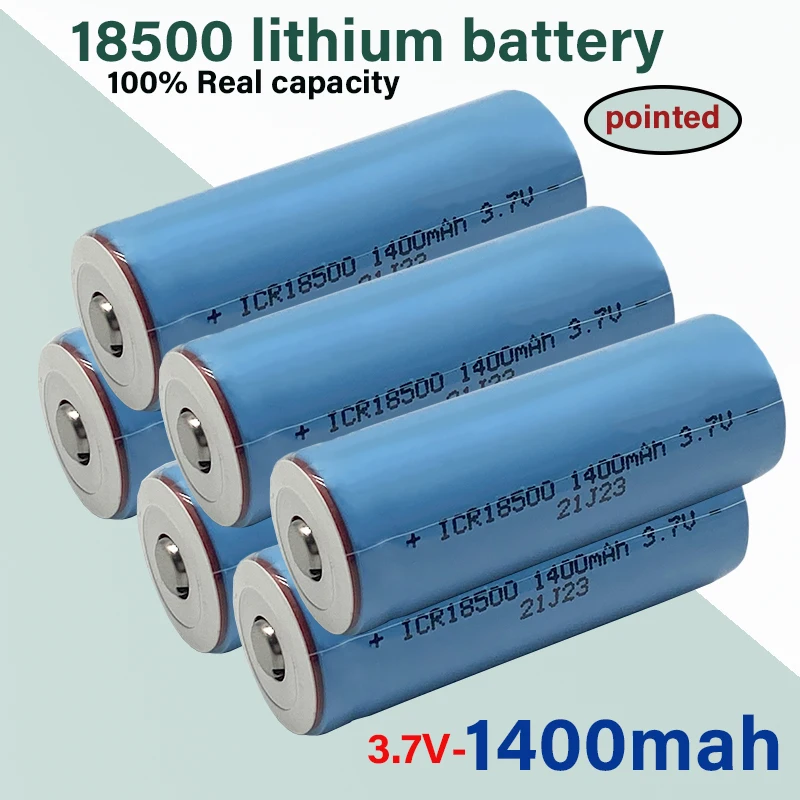 

New 18500 battery 3.7V 1400mAh with pointed tip rechargeable ion battery, For strong light flashlight anti-light special