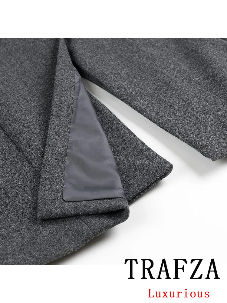 Женское винтажное шерстяное пальто с отложным воротником цвет в ассортименте