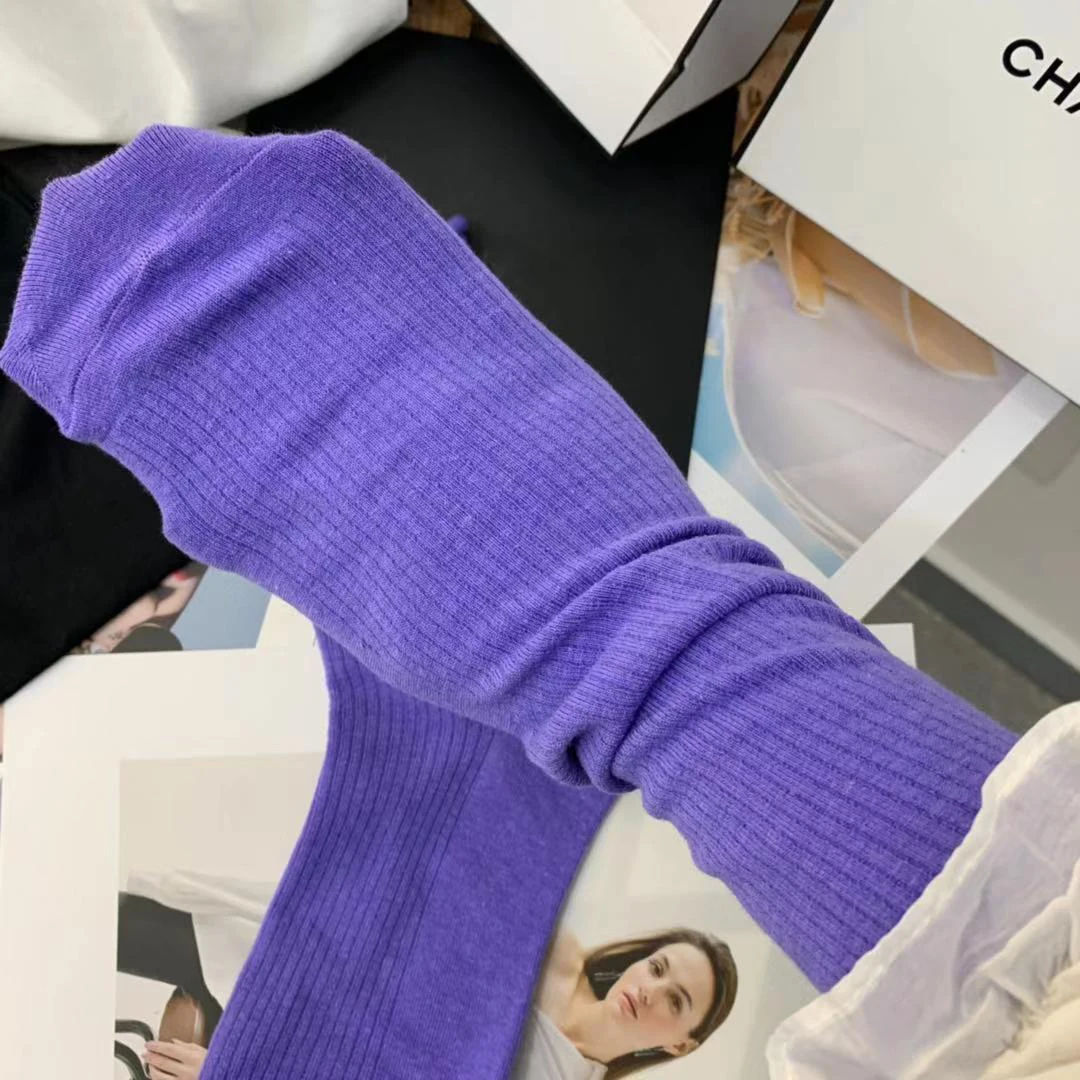 Женские волнистые носки-трубы Periwinkle из чистого хлопка тонкие однотонные носки с