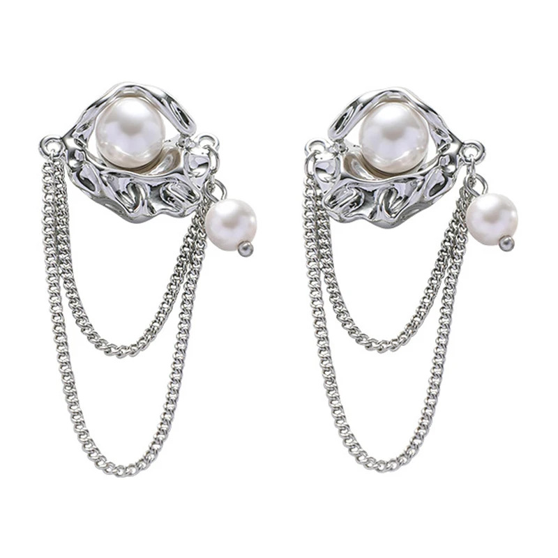 

Eetit Fashion Imitation Pearls Geometric Tassel Drop Earrings Prevent Allergy Metal 925 Silver Needle Attractive Jewelry Gift