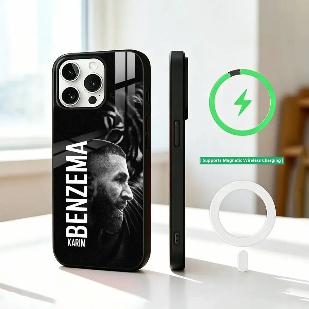 Фото Чехол для телефона K-Karim Benzema Football Cheer для iPhone 17, 16, 15, 14, 13, 12, 11 Plus, Pro с поддержкой магнитной беспроводной зарядки №4