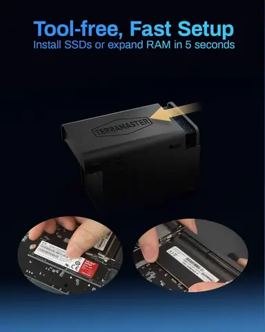 TERRAMASTER F6-424 6-отсечный NAS  Core i5 1235U 10 ядер 8 ГБ DDR5