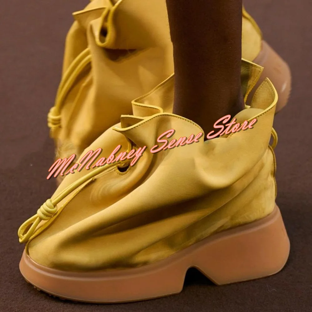 

New Style Thick Sole Ankle Boots Round Toe Elastic Band Solid Short Boots Women Sexy Shoes Spring Runway High Heels Boot Leather