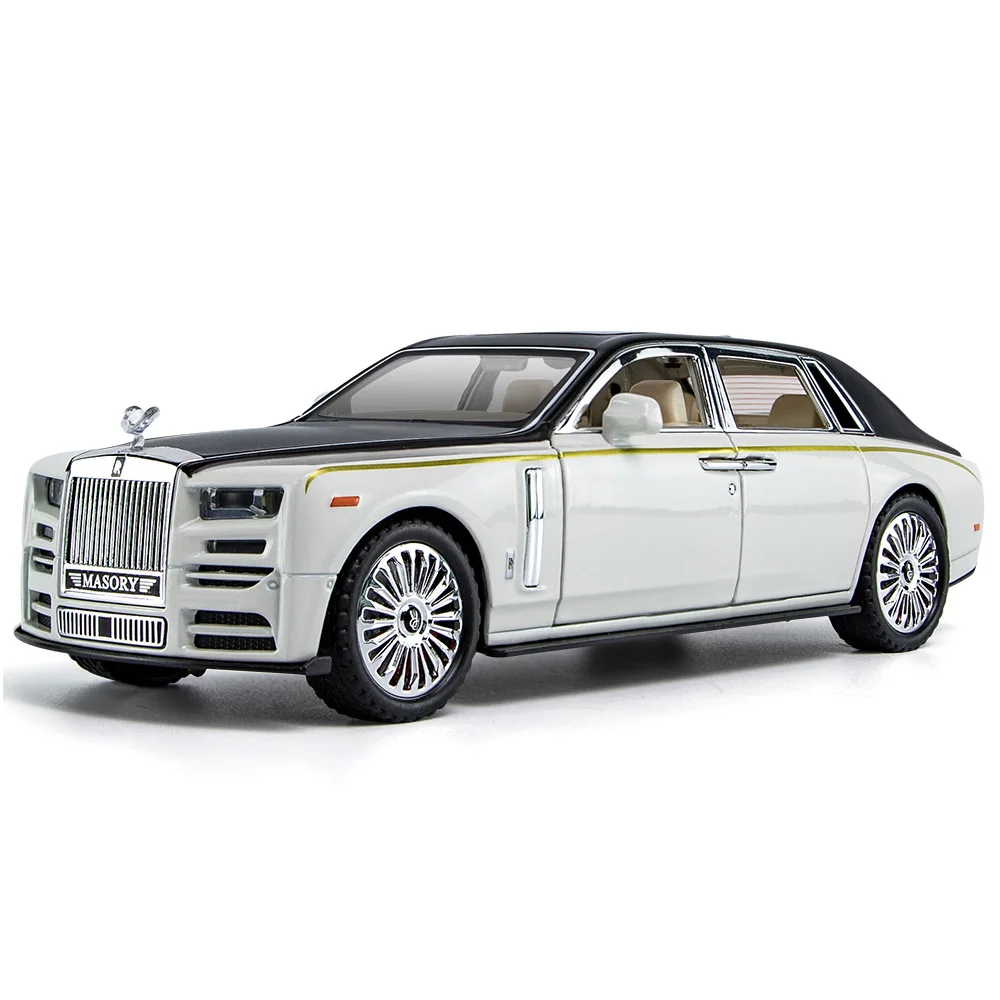 

1:24 diecast rolls royce phantom scale model car with engine sound and pull back function for kids gift