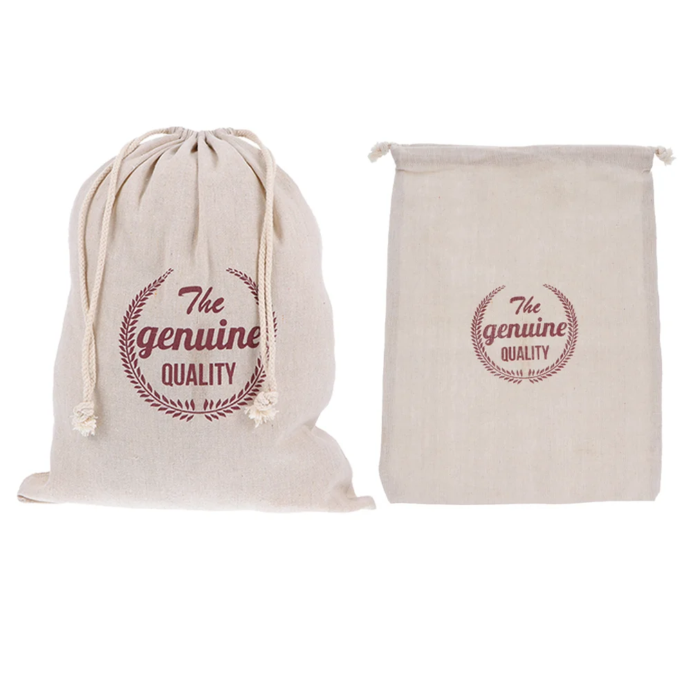 

2pcs Linen Bread Pouches Bread Bags Bread Pouches Loaf Pouches Drawstring Pouches For Kitchen Cafe Bakery Home