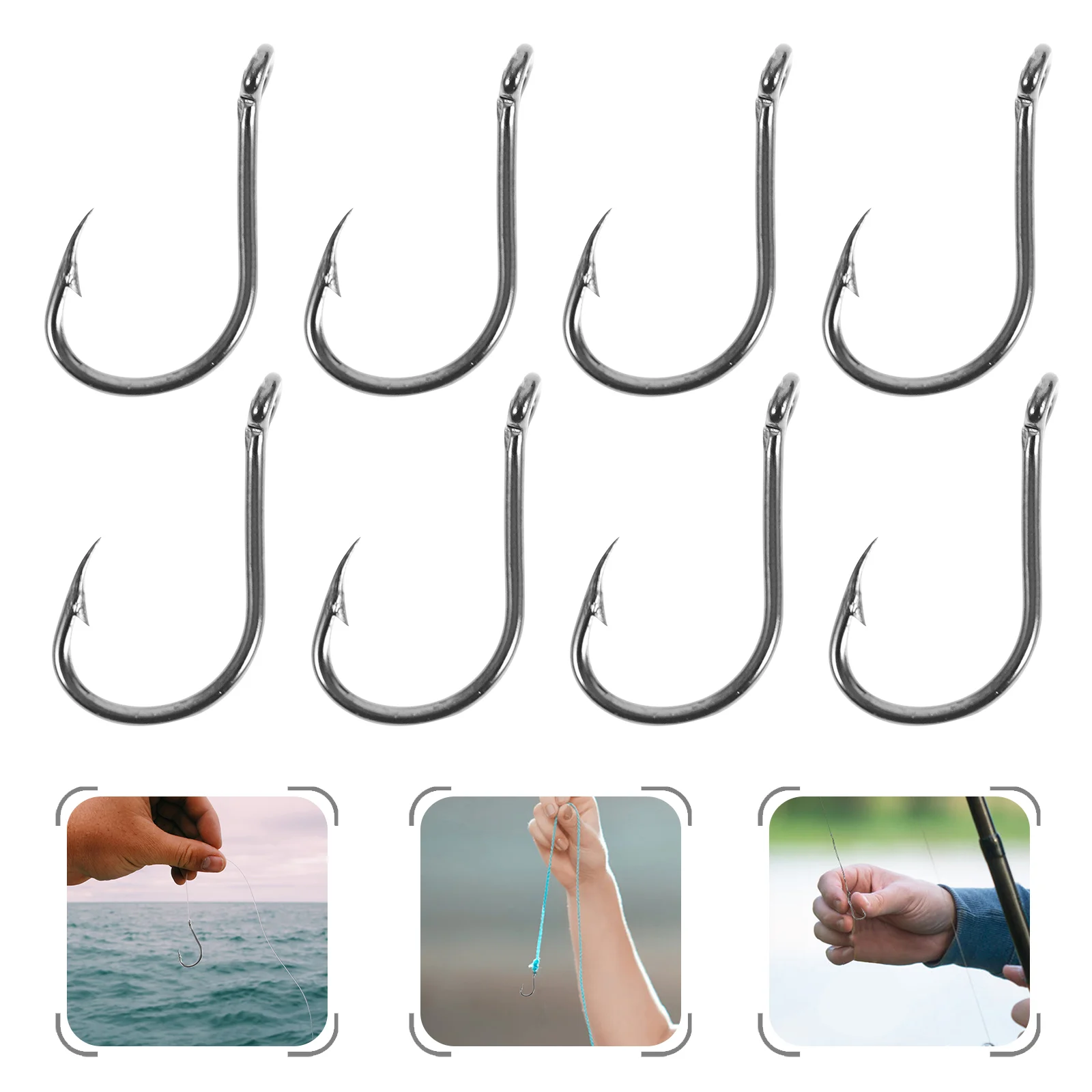 

Hooks Hook Barbed Freshwater Barbs Steel Carbon High Seawater Gear Boxed Holes Saltwater Offset Jig Equipment