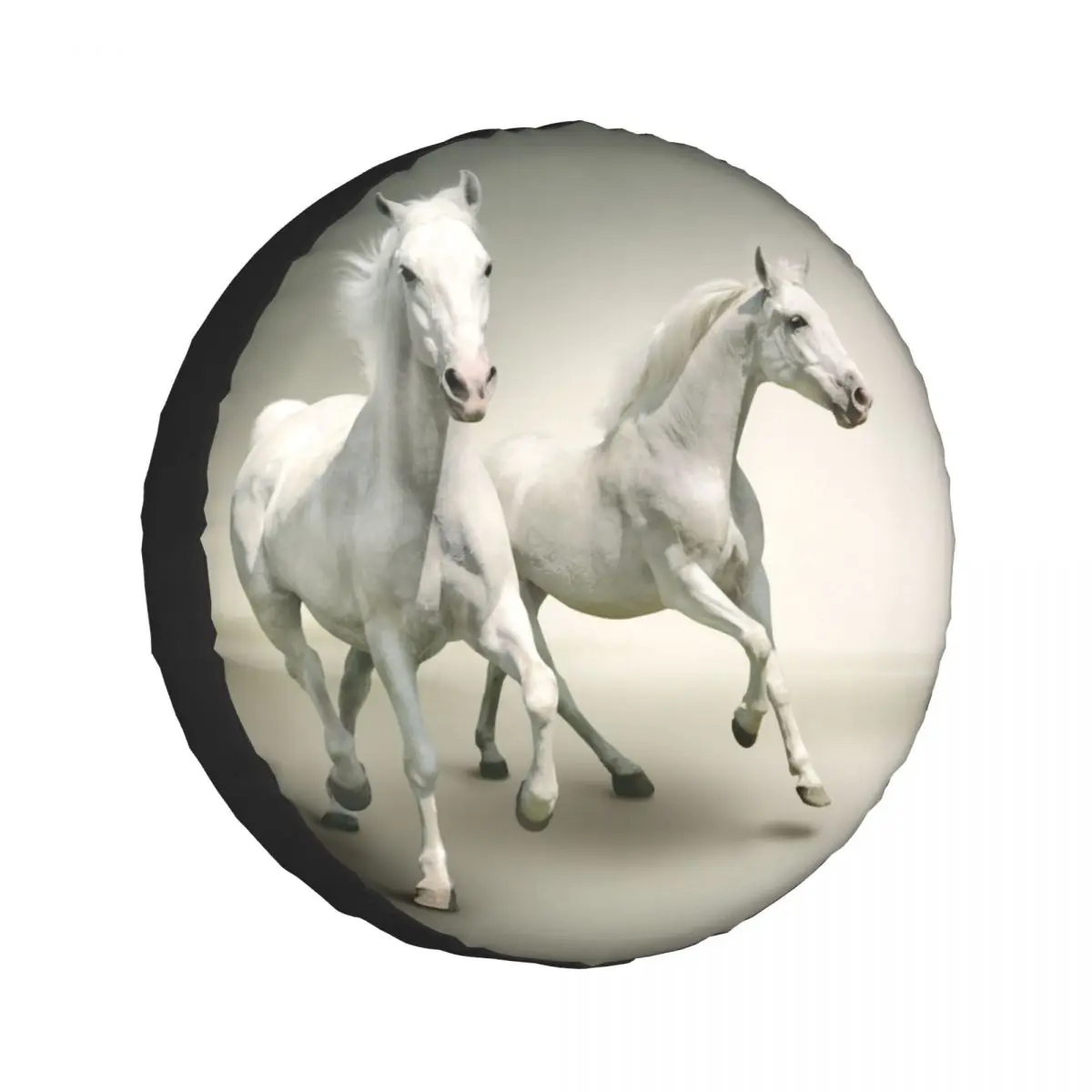 

Spare Wheel Tire Cover Case Pouch Protector White Horse Car Tyres for Jeep Hummer 14 /15/16/17 Inch