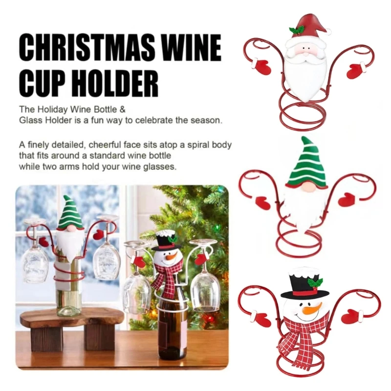 

Holiday Wine Bottle Glass Holder Desktop Decorations Home Kitchen