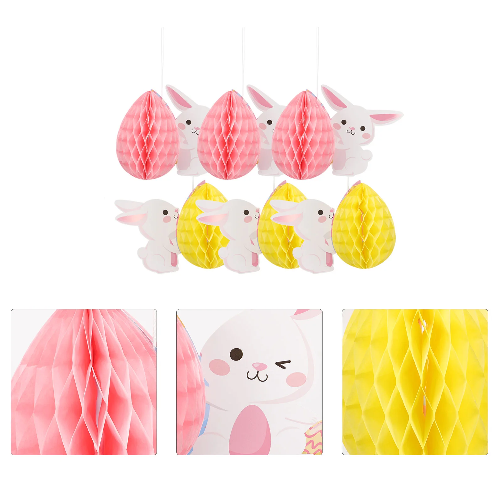 

Easter Honeycomb Party Bunny Hanging Egg Decor Decoration Ornaments Supplies Ornament Decorations Adornments Favor Centerpiece