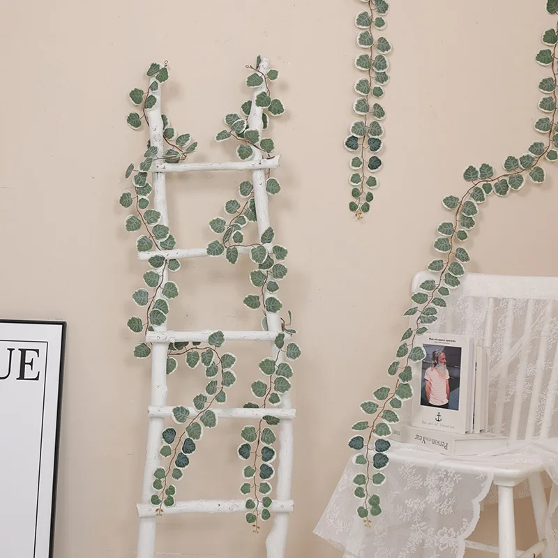 5 шт. искусственный белый край лист эвкалипта ротанг украшение дома свадебный фон
