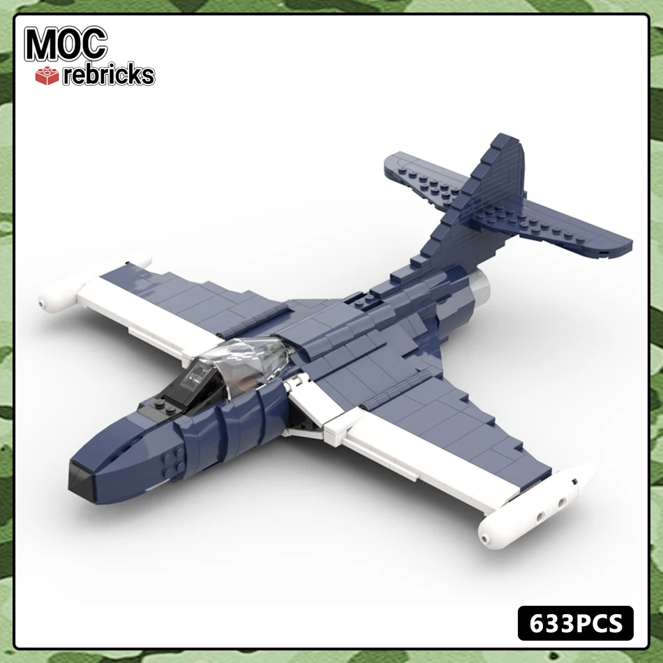 Военная серия WW II F9F строительный блок на основе переноски Пантеры MOC Сборная