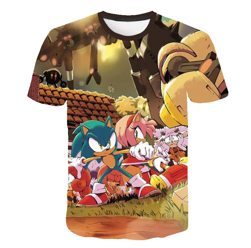

Kid clothes 2022 Newest sonic 3D Print Cool T-shirt boys girls Short Sleeve Summer Tops Tees anime Fashion t shirt