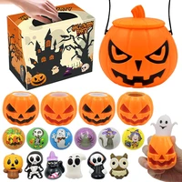 2022 kawaii squishy fidget toys anti stress toys for kids holloween day gift pumpkin basket with stress ball ghost set playtime
