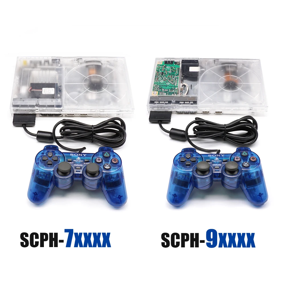 

Replacement Shell for SONY PS2 Playstation 2 Slim Consoles 9XXXX 70000 Series Transparent Flip Top Case