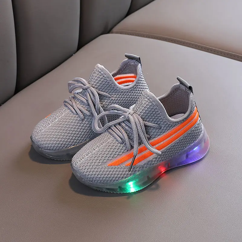 

Children Sports Shoes Summer Luminous LED Shoes For Girls Boys Spring Breathable Mesh Soft Soled Zapatillas Toddler Casual Shoes