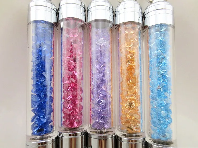 500 шт. / лот Роскошный алмазный кристаллический ёмкостной стилусный шариковый ручка для сенсорных экранов для мобильных телефонов iPhone PC Tablet iPad.