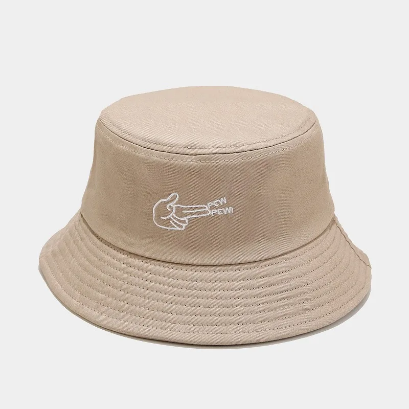 

Панама хлопковая для мужчин и женщин, Всесезонная шапка рыбака с вышивкой жестами, уличная дорожная Кепка От Солнца, 32