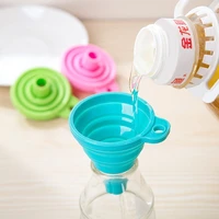 1 pcs silicone folding funnel retractable household liquid sub mini funnel portable funnels kitchen tools specialty tools