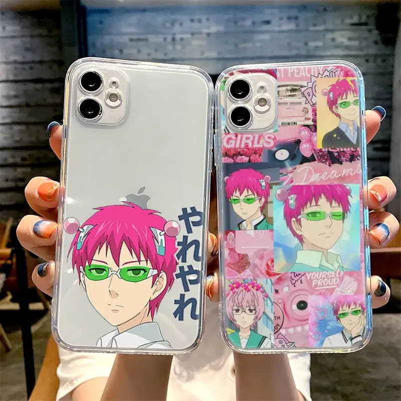 

The Disastrous Life of Saiki K Saiki Kusuo Phone Case For iphone 13 12 11 8 7 plus mini x xs xr pro max Transparent soft