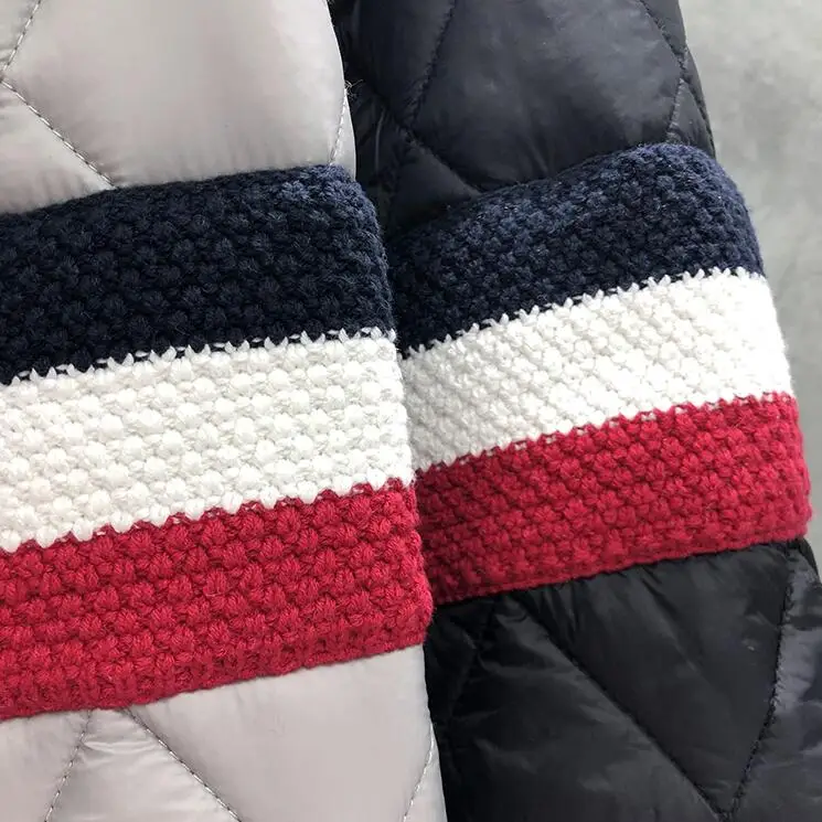 Jacket Loose Patchwork for Man 2021 New Cotton Clothes Men Pullover Striped High Collar Thick Winter Casual Coat