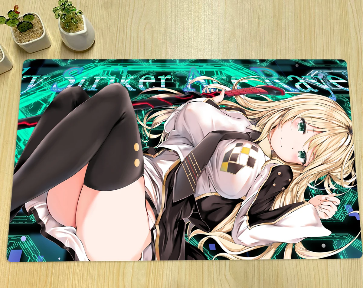 

YuGiOh Sky Striker Ace - Raye Playmat TCG CCG Board Game Trading Card Game Mat Custom Anime Mouse Pad Rubber Desk Mat Zone &Bag