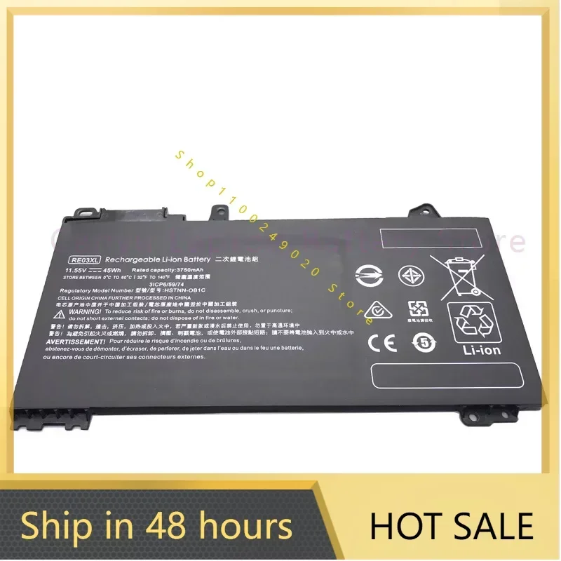 2024 Новый RE03XL для HP ProBook 430 440 445 450 455 G6 серии HSTNN-DB9N HSTNN-UB7R L32407-2B1 L3240 аккумулятор