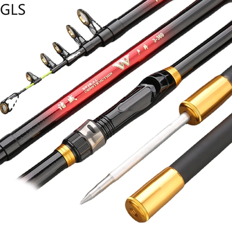 

GLS 2.1M 2.4M 2.7M 3.0M 3.6M Smooth Fishing Rod Super Hard Carbon Telescopic Rod Outdoor Fishing Accessories