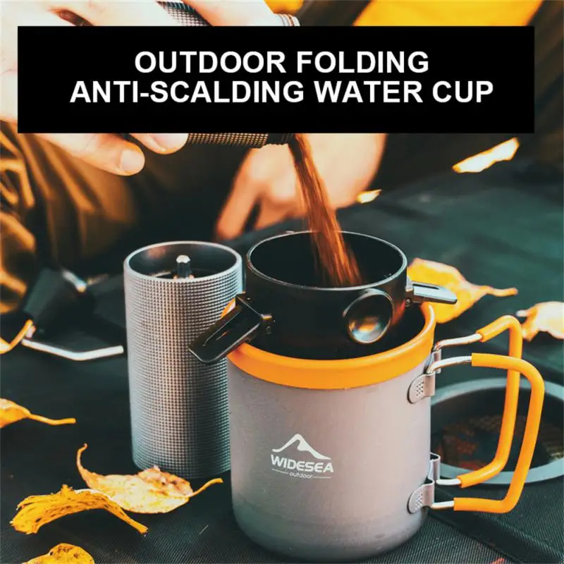 

Foldable Anti-scalding Handle Aluminum Cup Foldable Material Safety Camping Water Cup Anti-wear Foldable Water Cup Hiking