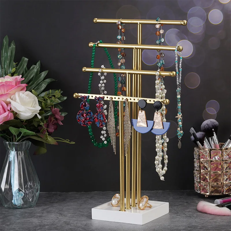 4 Tiers Necklace Display Stand Bracelet Earrings Storage Box Jewelry Organizer Jewelry Display Stand
