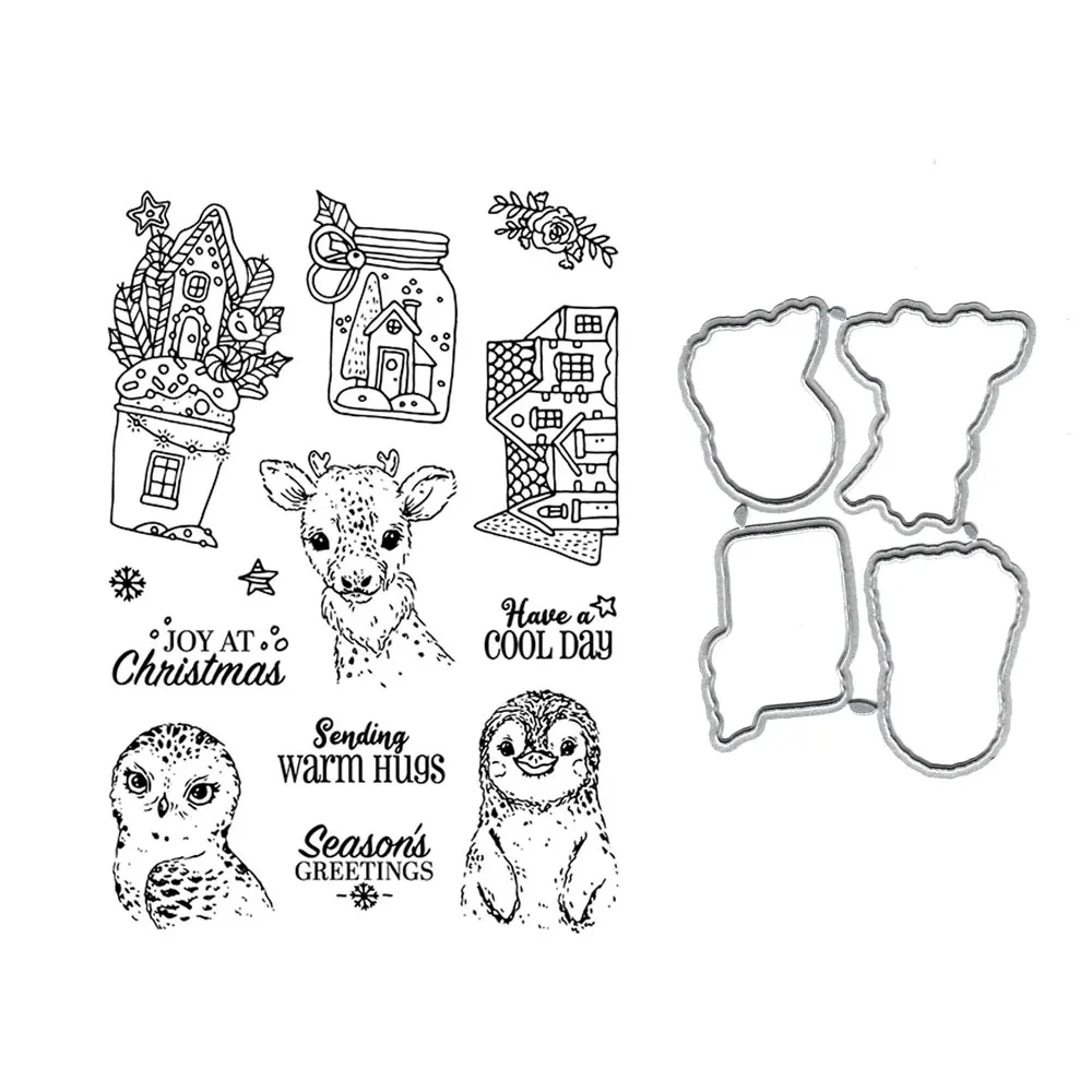 

New Arrival Christmas Metal Cutting Dies and Clear Stamps for DIY Scrapbooking Card Paper Crafts Making Photo Album Decor
