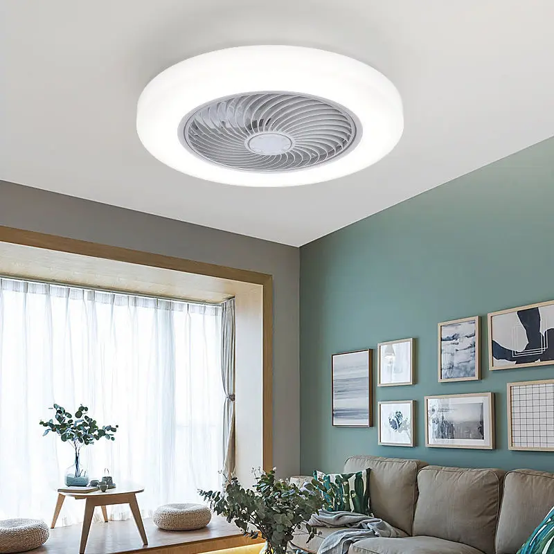 

Smart Ceiling Fan Fans with Lights Remote Control Ventilator Lamp Air Invisible Blades Retractable Silent Study Bedroom Decorate