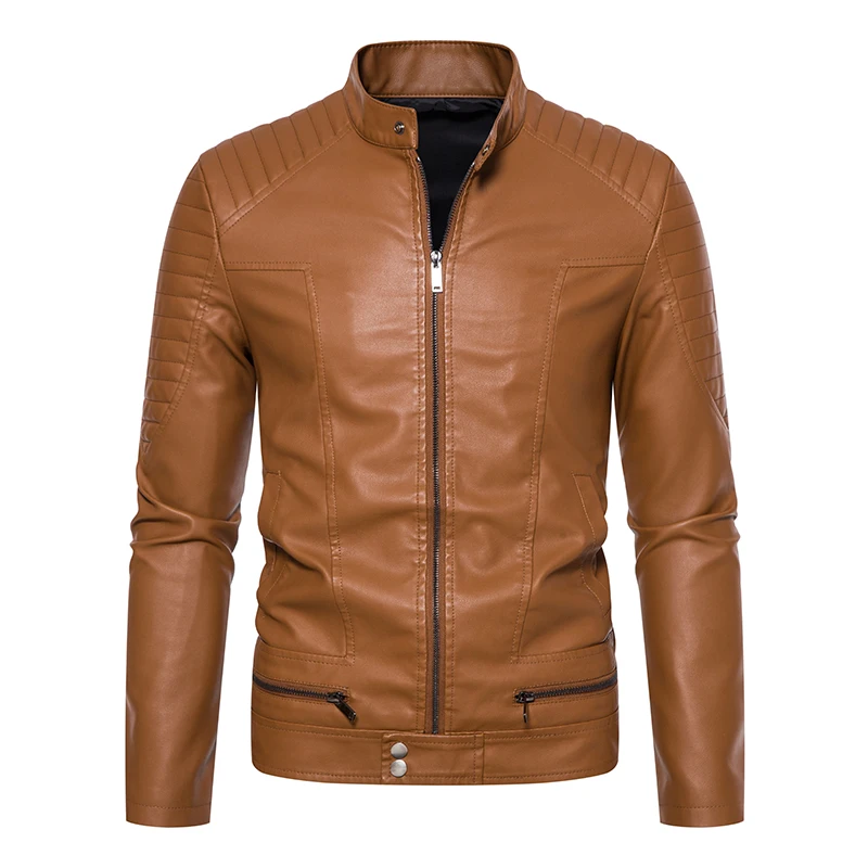 Fashion Men's Leather Jacket Autumn Winter PU Coats Men Brand Clothing Business Outerwear Male motorcycle Coat