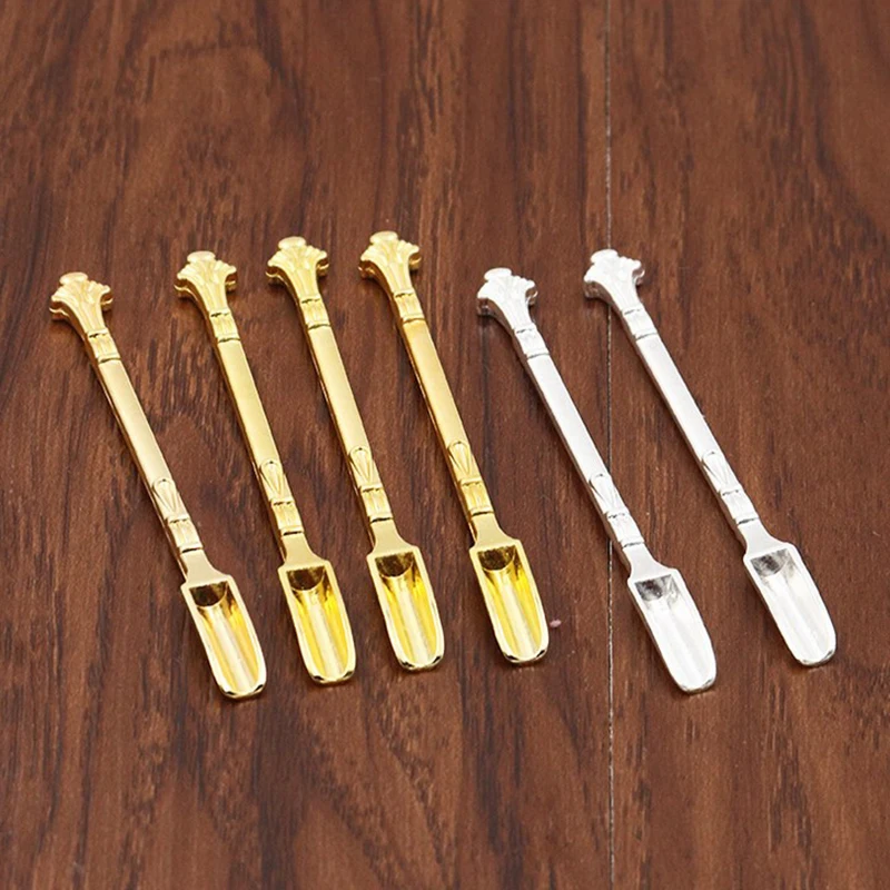 

Stainless Steel Mini Scoop Gold Spoon Stir In Coffee Or Tea Sniffer Smell Flavor Gold Ornament Of Novel Design Tableware