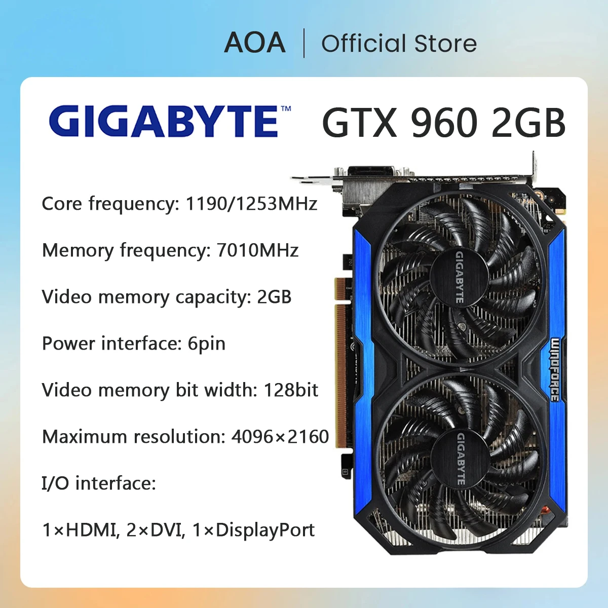 

Фотографическая карта GIGABYTE GTX 950 2 Гб 960 4 Гб 550ti 750ti 1050 Ti 2 Гб 730 750 1060 3 ГБ