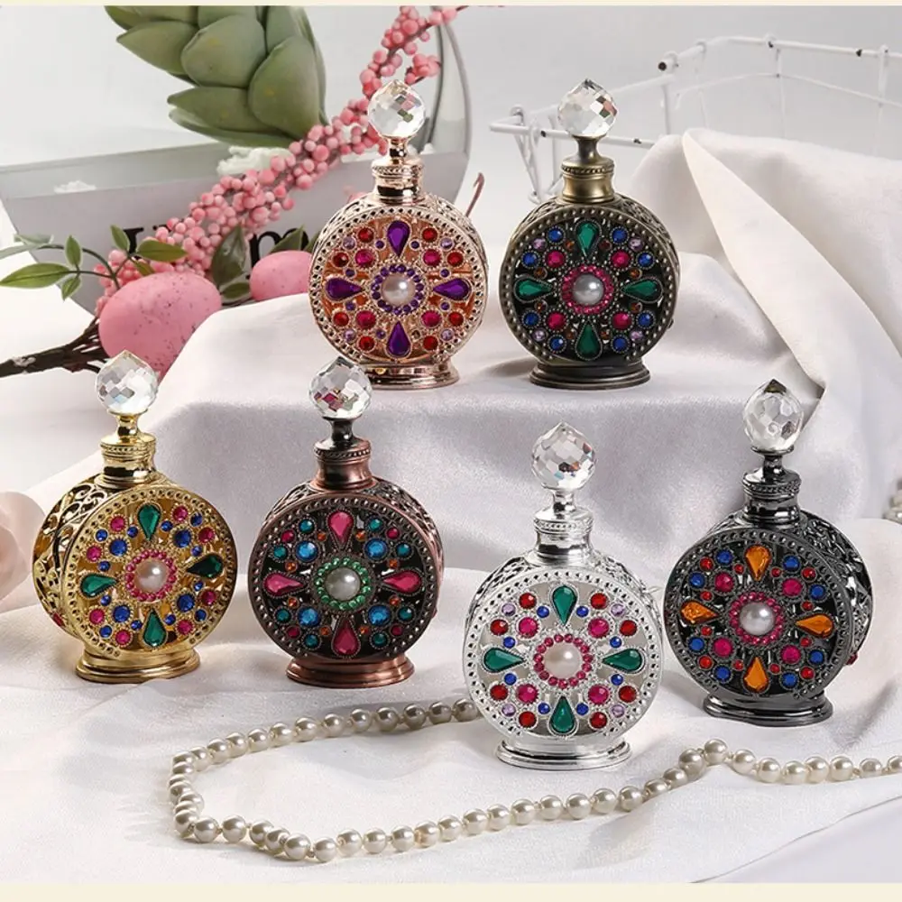 Винтажный стеклянный пустой флакон для духов 12 мл эмалированный