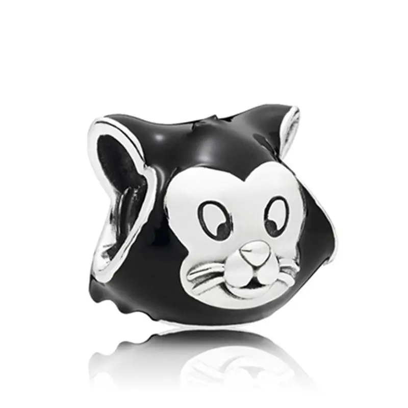 

1Pcs New Cute Alloy Black Cat Pendant DIY Suitable for Original Pandora Charm Bracelet Ladies Jewelry Making