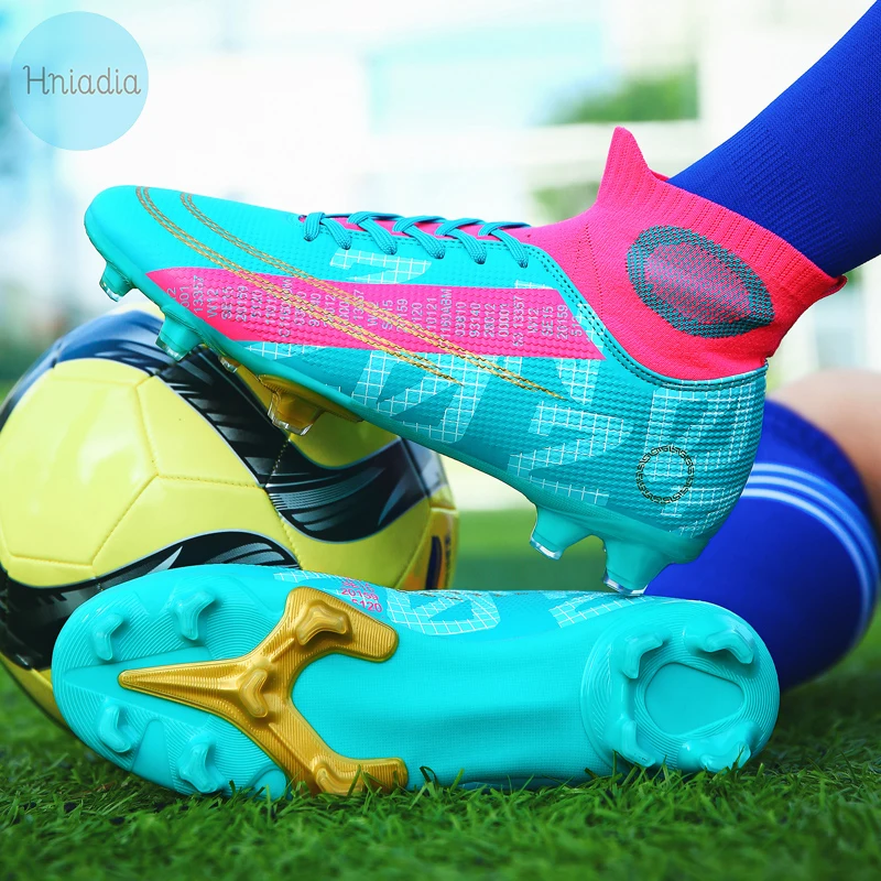 

Hniadia Soccer Shoes Same As Messi High Quality Football Boots Assassin Chuteira Campo FG/TF Tacos De Fútbol Training