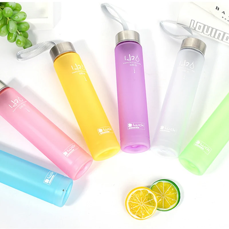

2023 New Sports Water Bottle Unbreakable 280ml Outdoor Travel Leakproof Drinkware Cycling Camping Cup Plastic H2O Bottle Matte