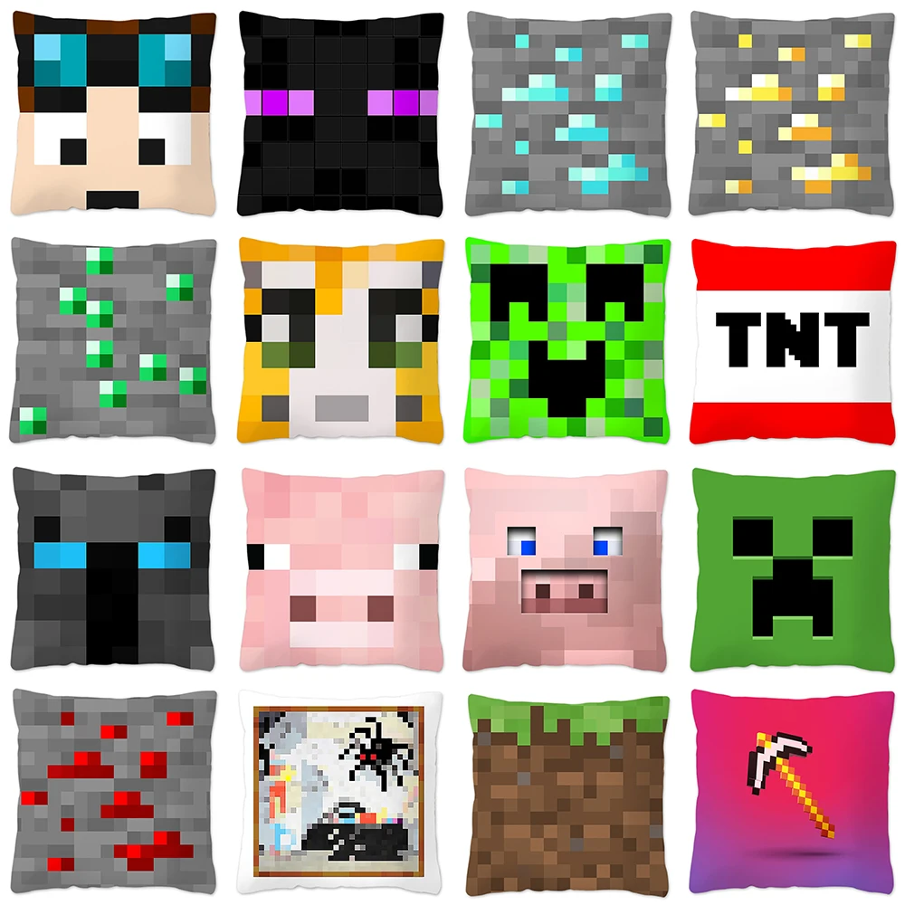 

Home Decor Anime Creeping Print Pillowcase Cartoon Pixel Game Pillowcase Sofa Decoration Cushion Cover funda de almohada