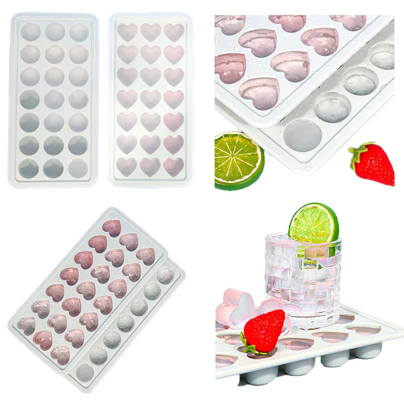 

DIY love round ice lattice mold summer jelly ice cube white jelly silica gel mold