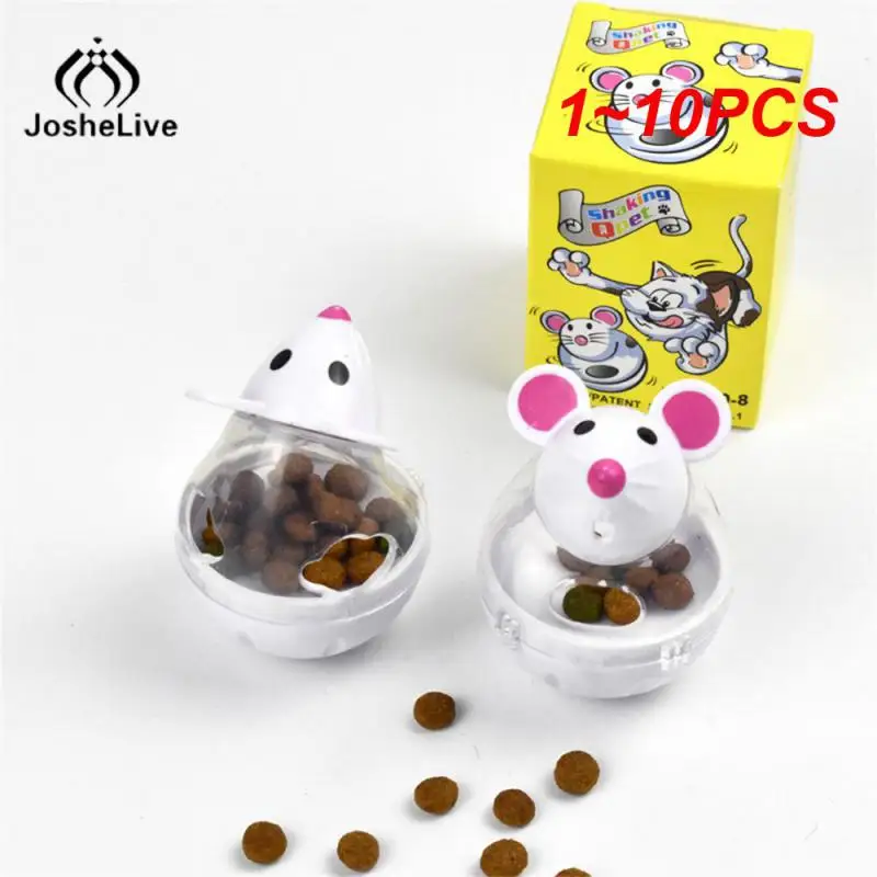 

1~10PCS Pet Toy Food Leakage Tumbler Feeder Treat Ball Cute Little Mouse Toys Interactive Toy for Cat Food Slow Feeding Supplies