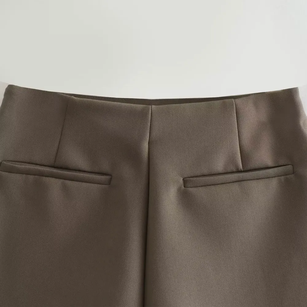 TRAF Women Fashion Pareo Style Shorts Skirts Vintage High Waist Side Zipper Female Skort Mujer summer Harajuku Casual Pants