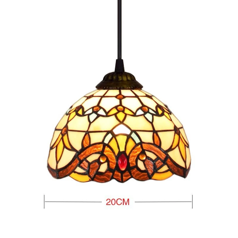 

Bar Restaurant Creative Rural Bedroom Porch Balcony Mediterranean Chandelier European Retro Tiffany Colorful Glass Chandelier