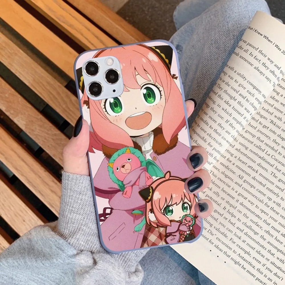 Чехол для телефона Kawaii Anime SPY FAMILY Anya Forger IPhone 14 11 12 13 Mini Pro Xs Max 8 7 6 6S Plus X XR однотонный
