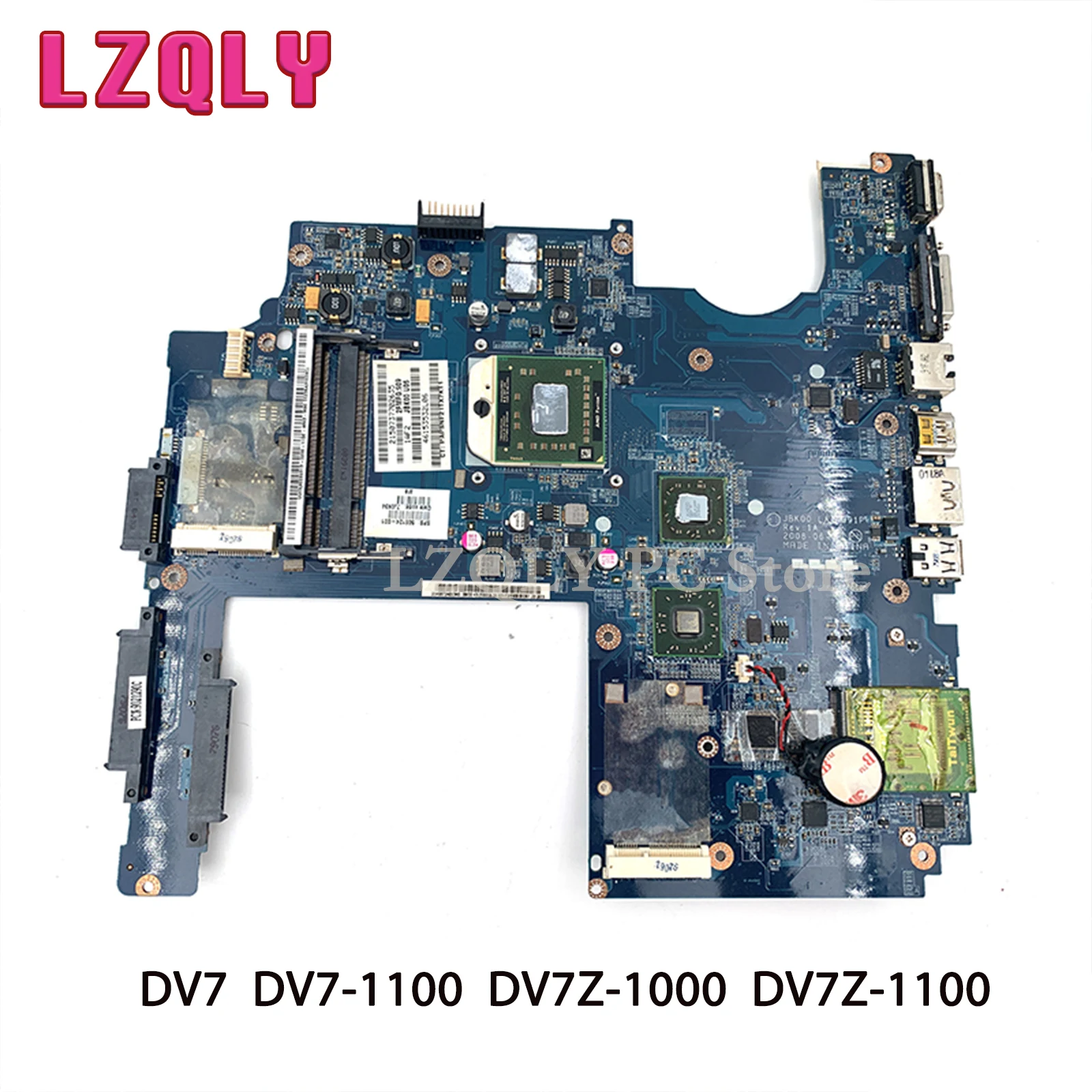 

LZQLY For HP Pavilion DV7 Dv7-1100 Dv7z-1000 Dv7z-1100 486542-001 506124-001 JBK00 LA-4091P Laptop Motherboard DDR2 Free CPU
